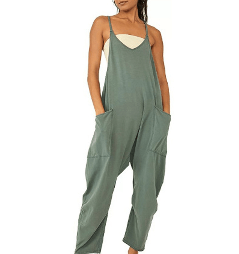Combinaison Élégante Femme Olive Poches Generouses - LuxeStyle