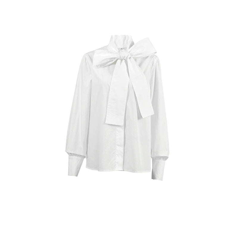Chemisier femme chic à manches longues avec nœud et coupe relax - LuxeStyle