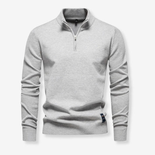 Pull Homme Élégant Manches Longues Col Zippé - LuxeStyle
