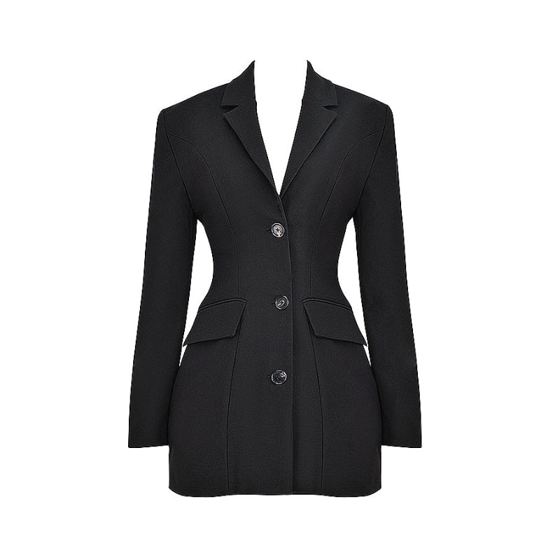 Blazer Élégant Manches Longues Col en V - LuxeStyle