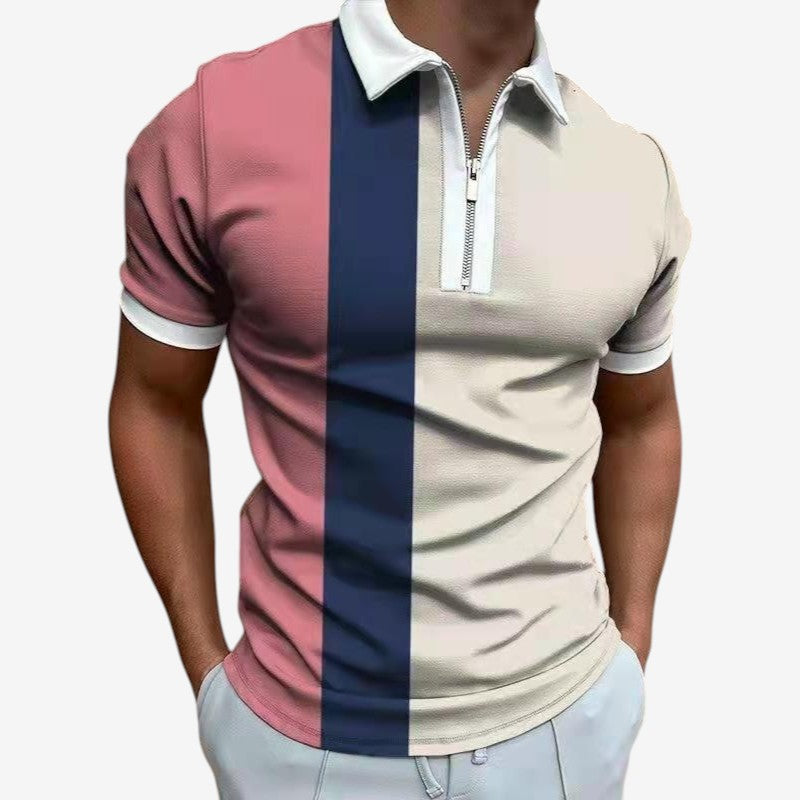 Polo Homme Manches Courtes Col Montant Éclair Rapide