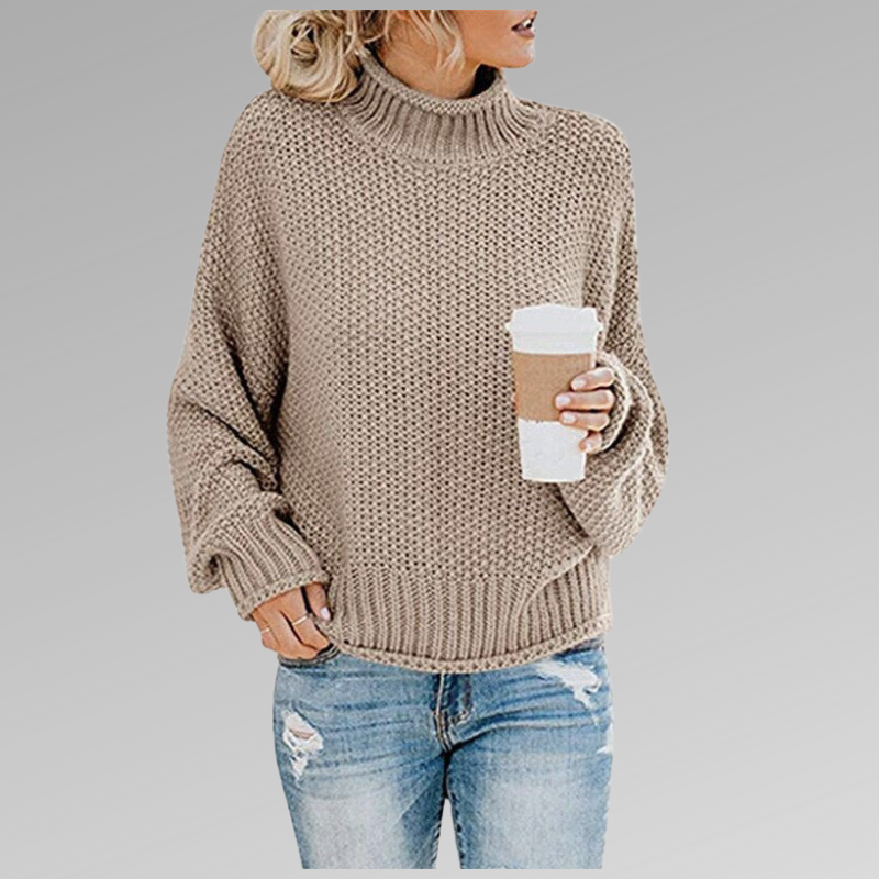 Pull Tricot Femme Coloré Col Roulé