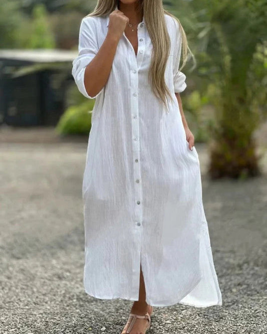 Robe Chemisier Femme Coton Douillet Élégant - LuxeStyle