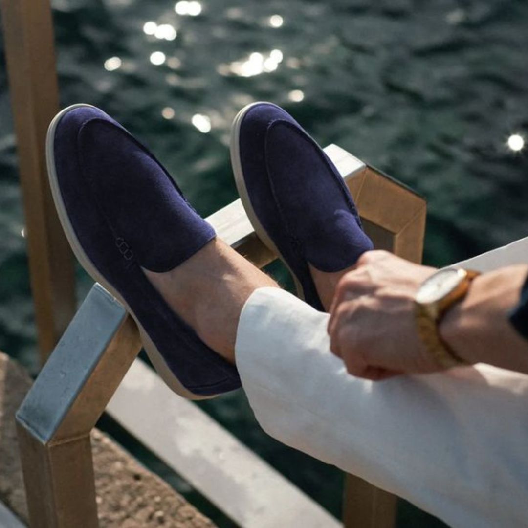 Mocassins Homme Cuir Marine Élégant - LuxeStyle