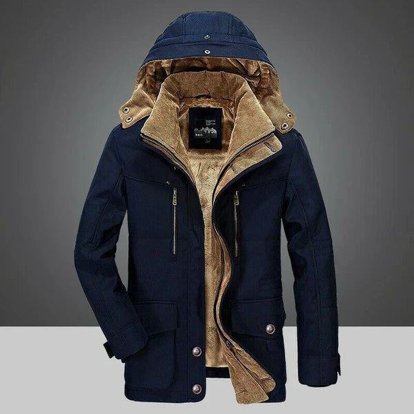 Parka Homme Hiver Doublé Polaire Bleu Marine - LuxeStyle