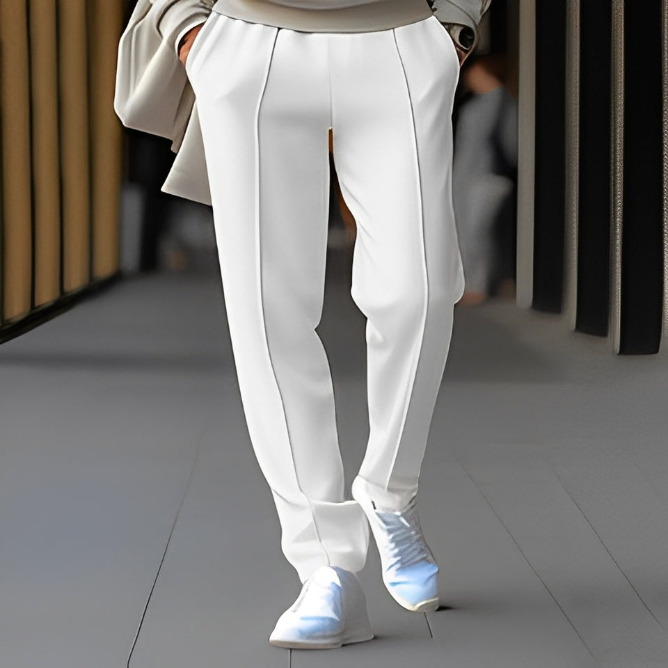 Pantalon Homme Élégant Taille Droite pour Travail Quotidien