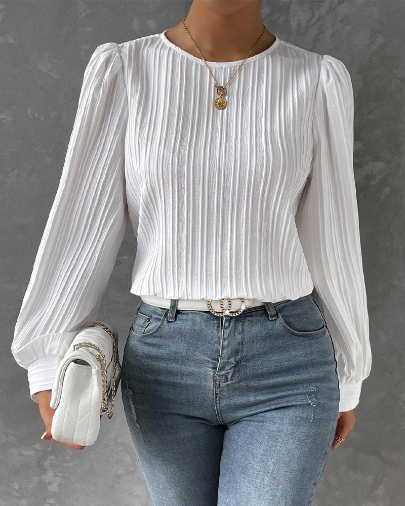 Chemise Élégante à Manches Bouffantes
