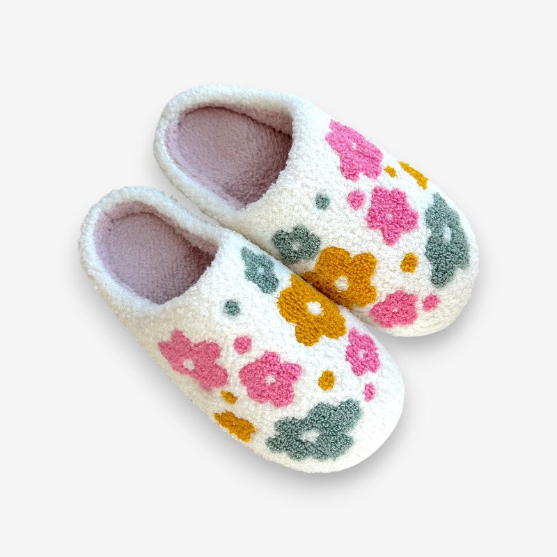 Chaussons Fleuris Confort avec Semelle Antidérapante - LuxeStyle