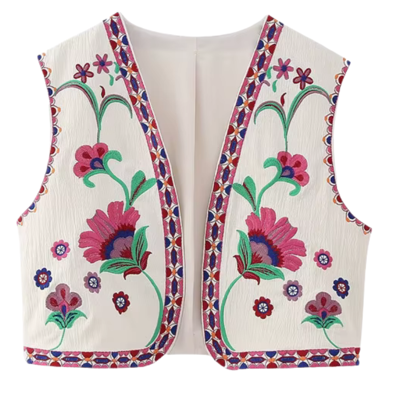 Gilet imprimé femme à fermeture avant - LuxeStyle