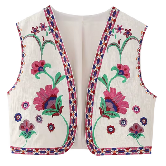 Gilet imprimé femme à fermeture avant - LuxeStyle