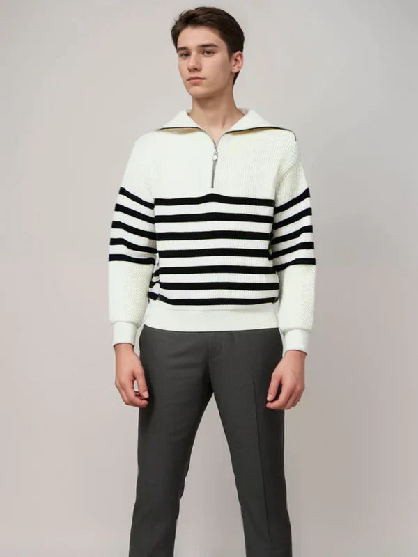Pull Homme Rayé Zippé pour Tous les Jours