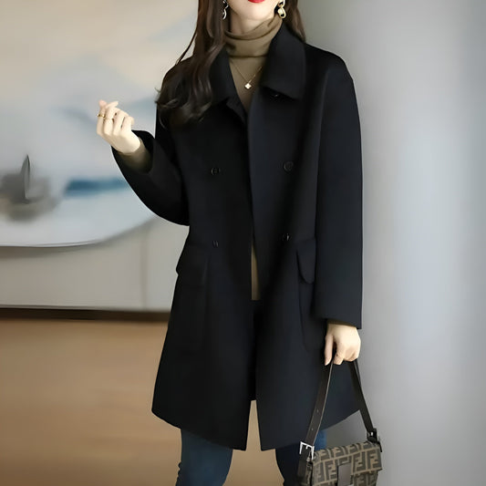 Manteau Femme Élégant à Quatre Boutons pour Hiver - LuxeStyle