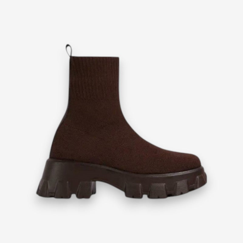 Bottines Femme Hiver avec Semelle Grip et Fermeture Éclair