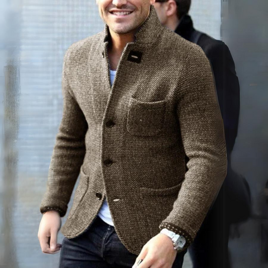 Veste Hiver Homme Élégante en Laine Brun - LuxeStyle