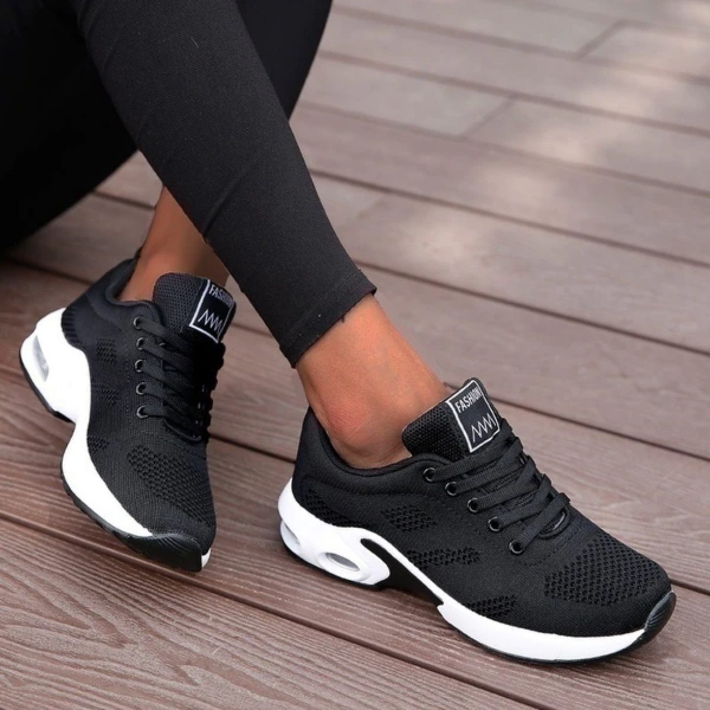 Baskets Féminines Noires Respirantes - LuxeStyle
