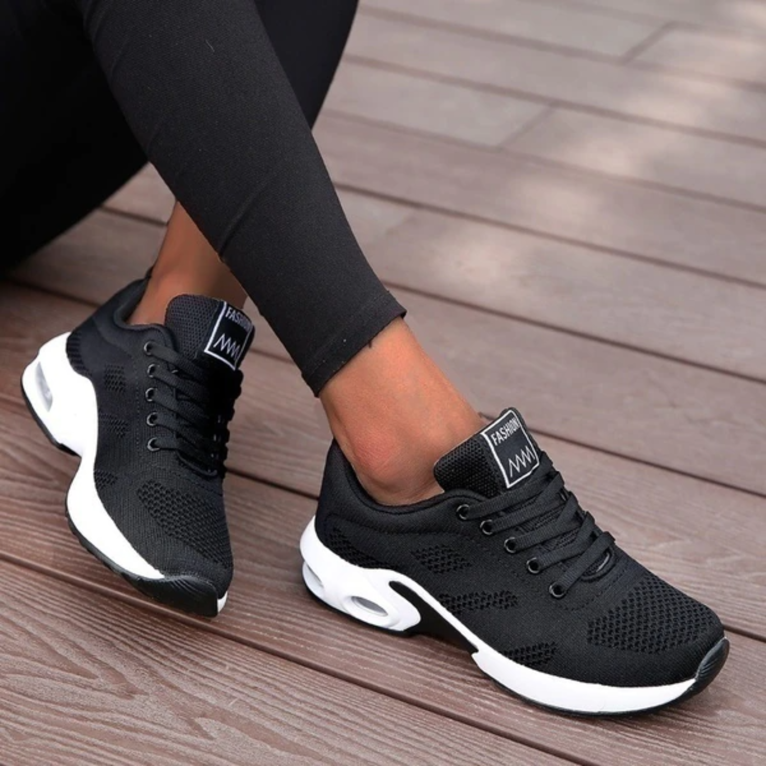 Baskets Féminines Noires Respirantes - LuxeStyle