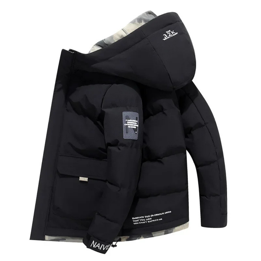 Veste D'hiver Homme À Capuche Zippée - luxestyle