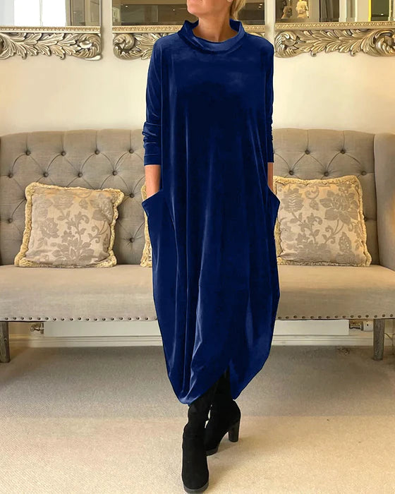 Robe Femme Élégante Velours Bordeaux