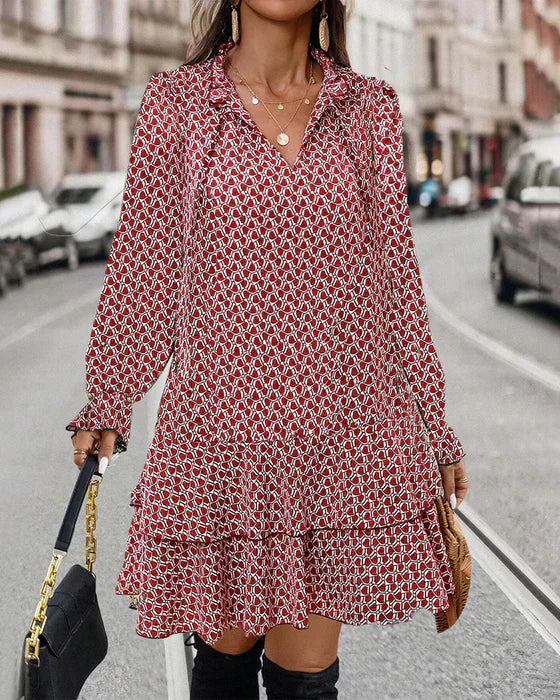 Robe Femme Chic – Robe Longue à Manches avec Style Classique