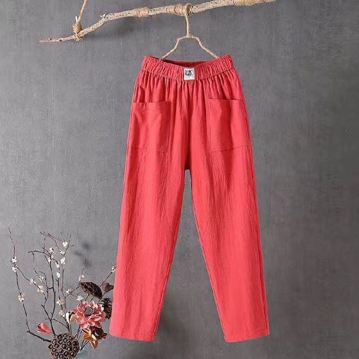 Pantalon Femme Confortable à Taille Élastique pour Détente
