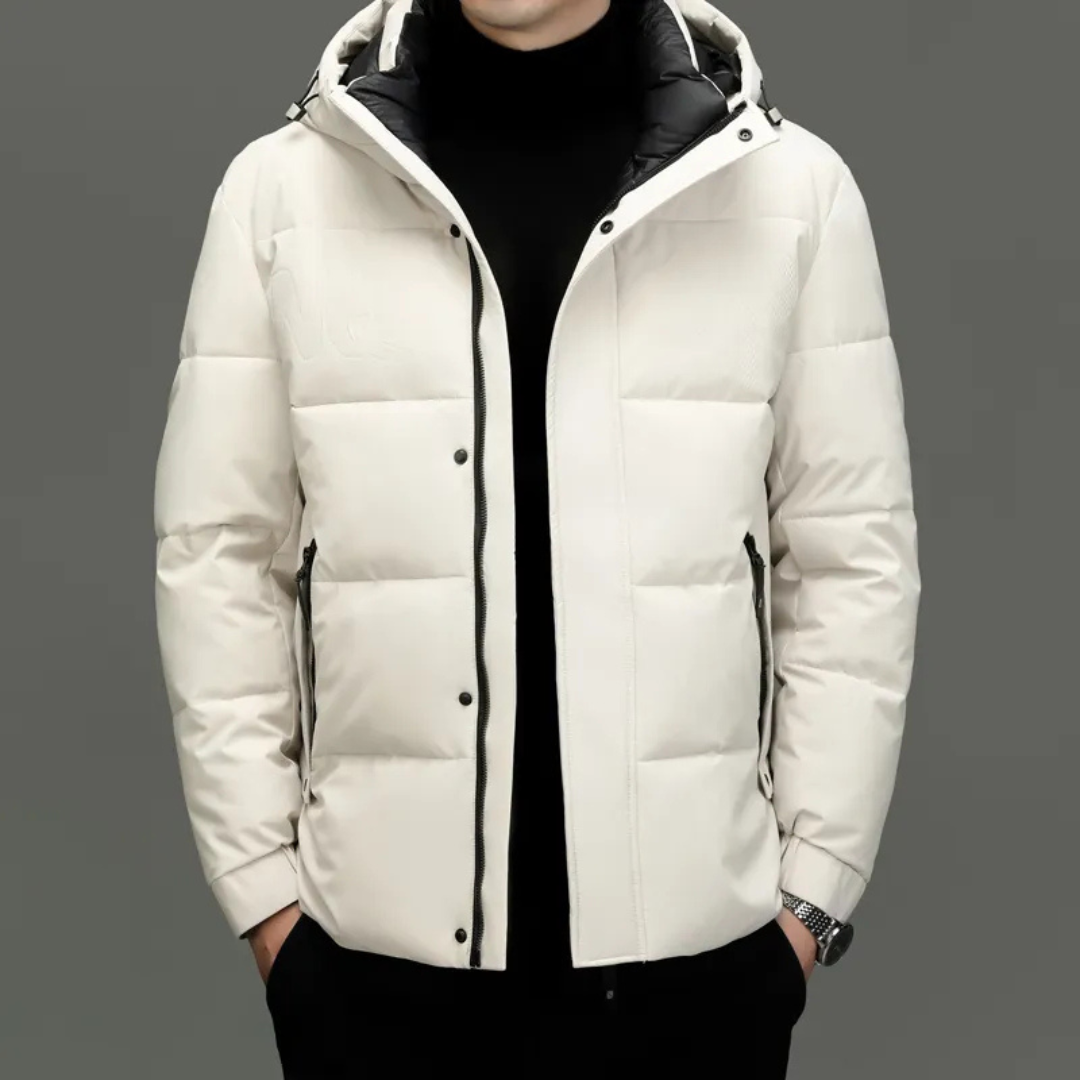 Veste Hivernale Homme Élégante Capuche Blanche ou Noire - luxestyle