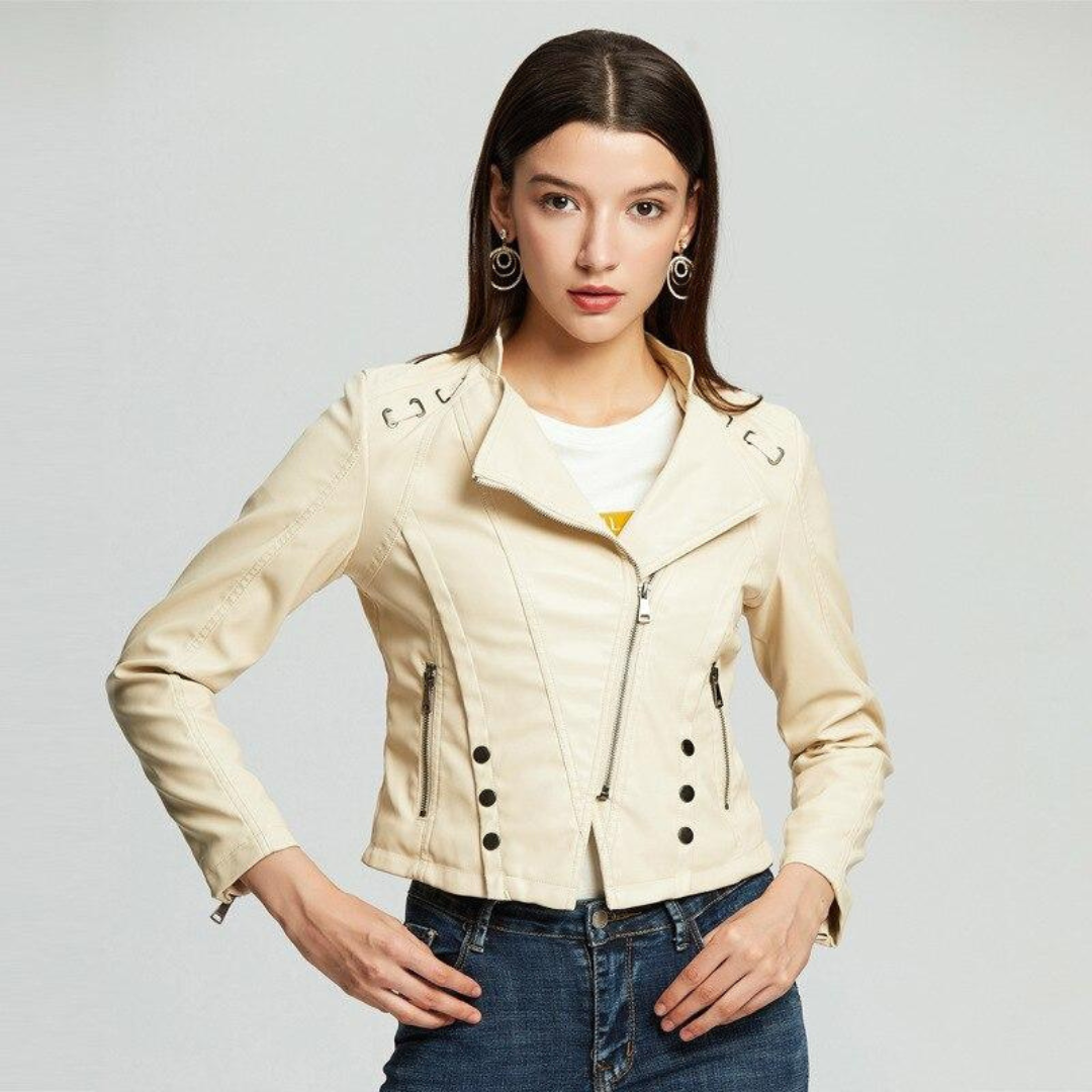 Blouson Moto Femme Élégant - luxestyle