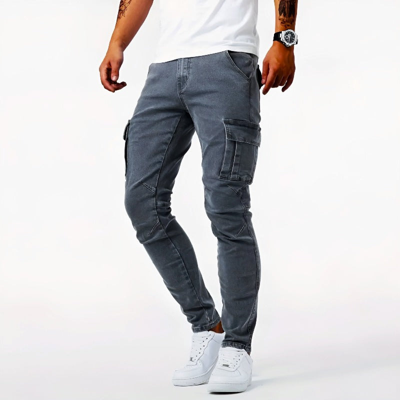 Pantalon Jeans Cargo Homme Noir Élégant - luxestyle