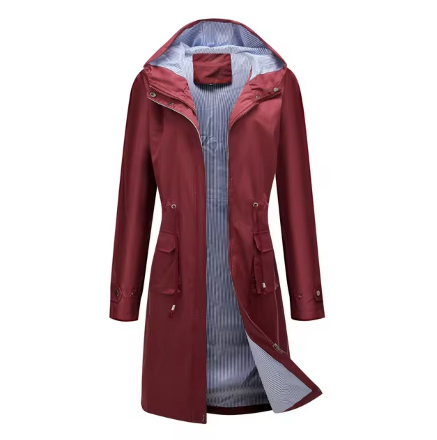 Manteau Imperméable Femme – Veste Longue Élégante avec Capuche - LuxeStyle