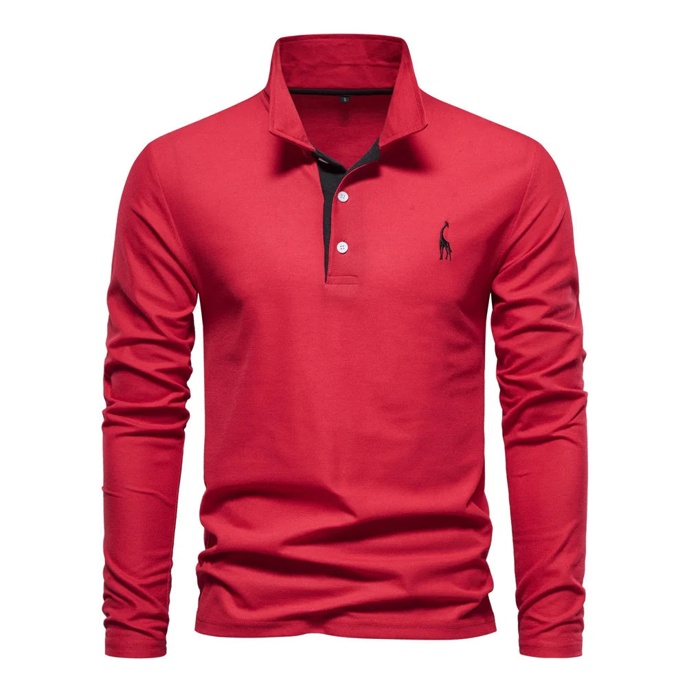 Elegancio™ – Polo Homme Manche Longue Élégance et Confort Durable