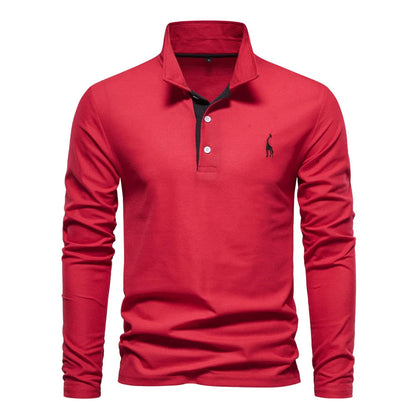 Elegancio™ – Polo Homme Manche Longue Élégance et Confort Durable