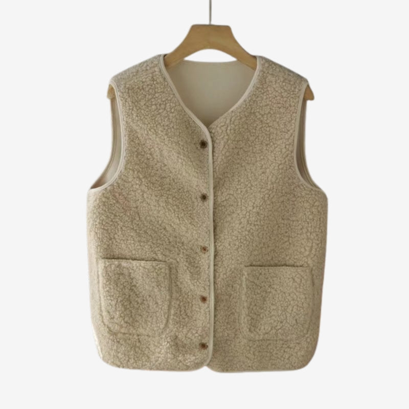 Gilet femme élégant avec poches et fermeture boutons