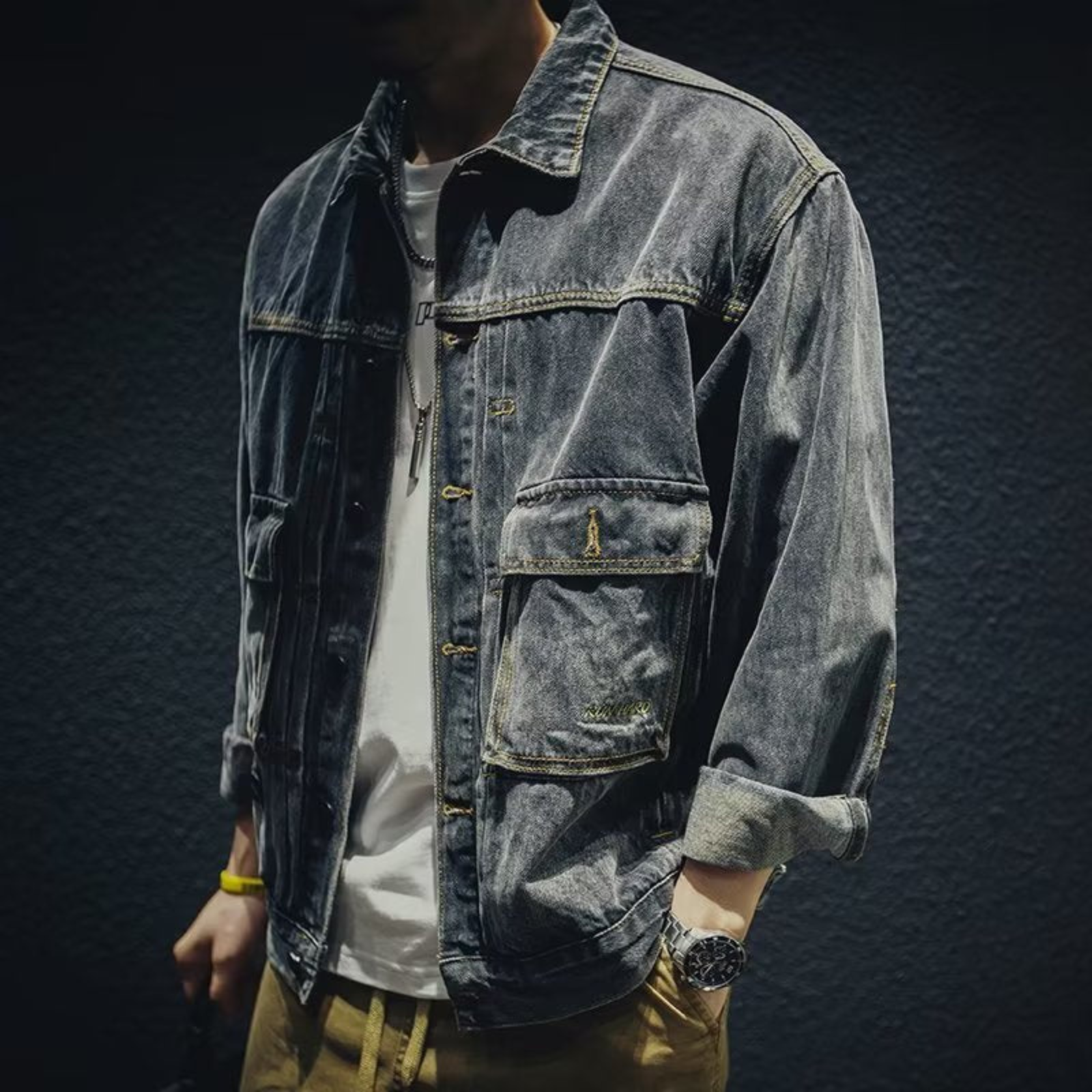 Veste Denim Classique Pour Homme - luxestyle