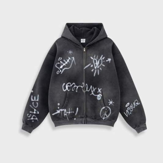 Sweat à Capuche Streetwear Grande Taille avec Imprimé Coloré - LuxeStyle