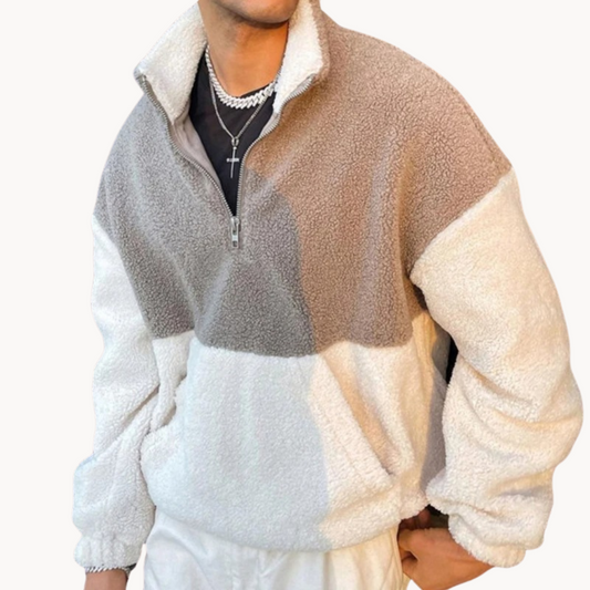 Pull Décontracté Homme Col Zip pour Automne Hiver - LuxeStyle