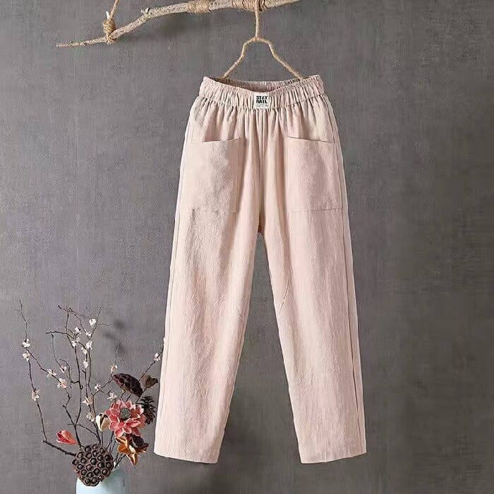 Pantalon Femme Confortable à Taille Élastique pour Détente