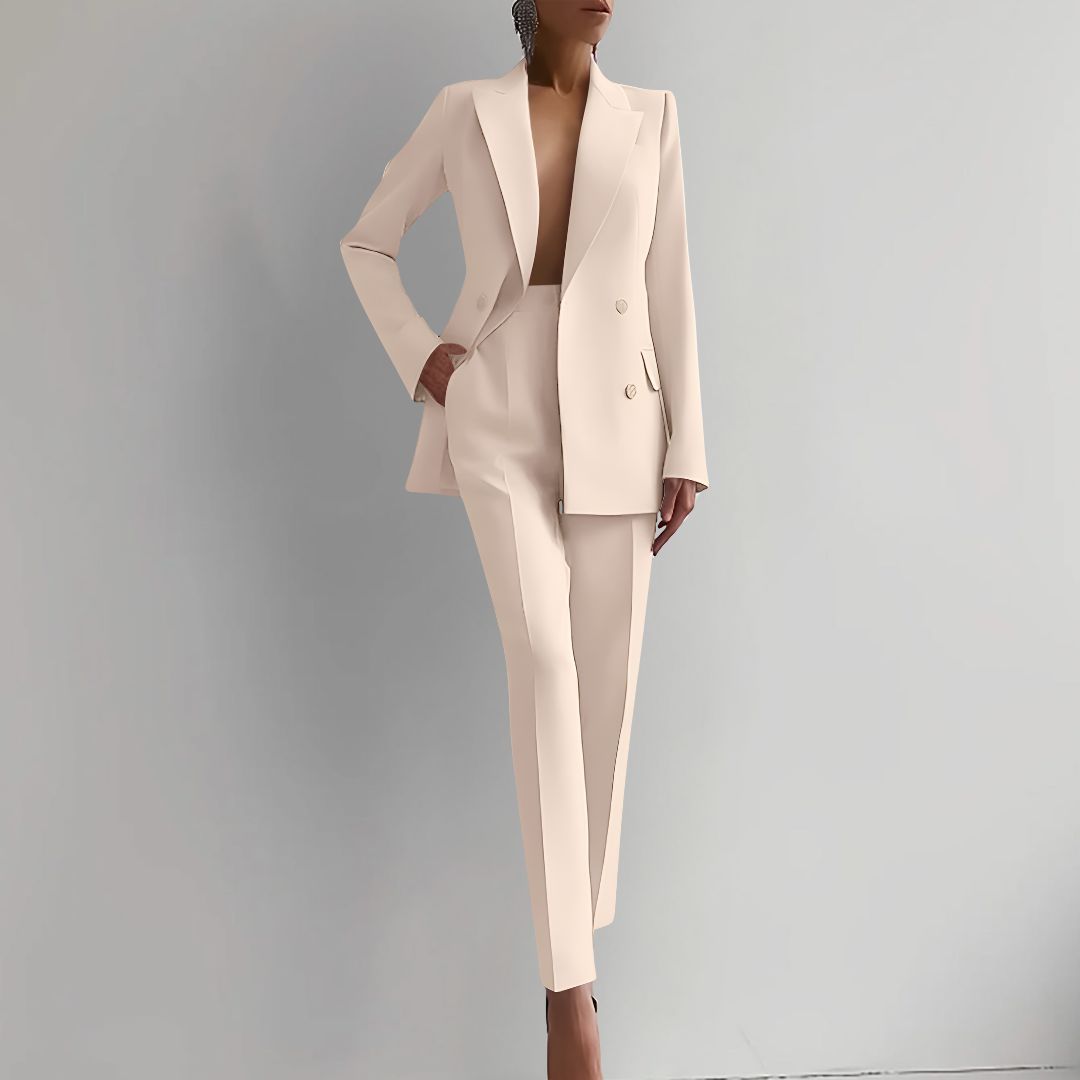 Costume Femme Rose Veste et Pantalon Chic
