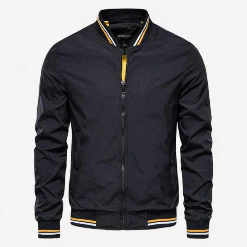 Veste Bomber Élégante Zippée avec Pochettes Côtelées