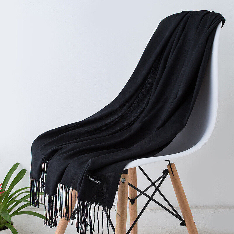 Écharpe Cachemire Femme Noir Élégante - LuxeStyle