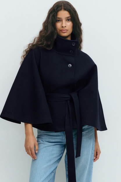 Veste Cape Élégante Pour Femme Avec Ceinture - LuxeStyle