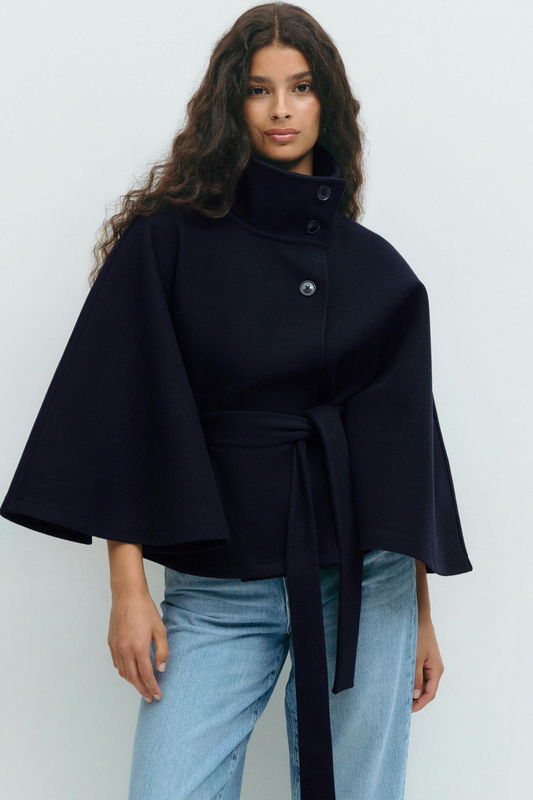 Veste Cape Élégante Pour Femme Avec Ceinture - LuxeStyle