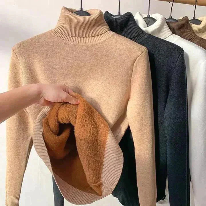 Pull Femme Douillet Hiver – Tricot Chaud avec Polaire Intérieure - LuxeStyle