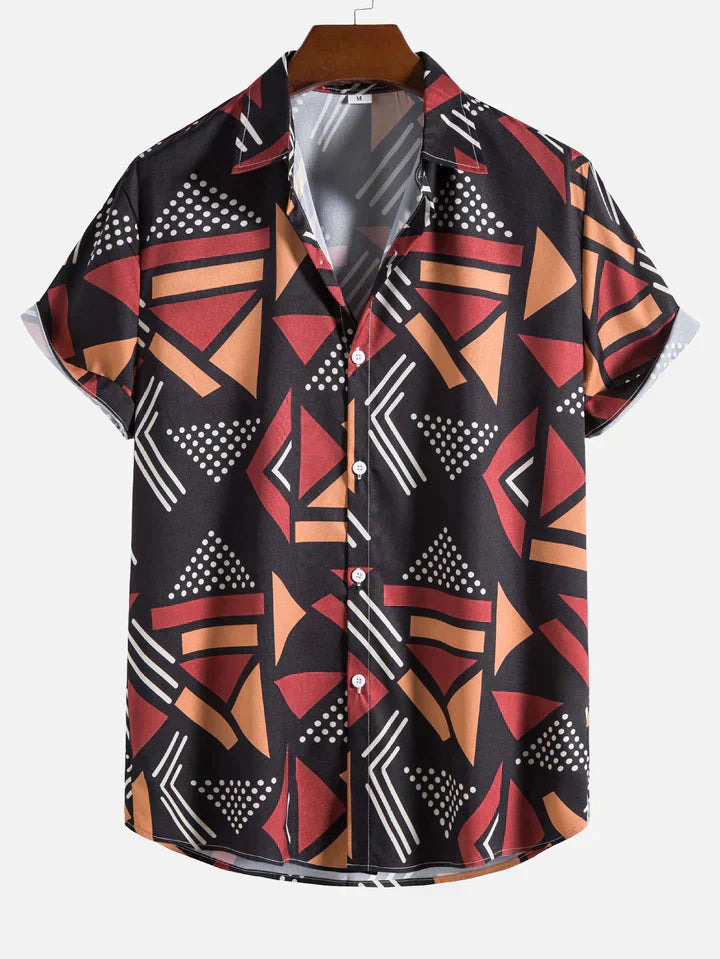 Chemise Graphique Formes Géométriques - LuxeStyle