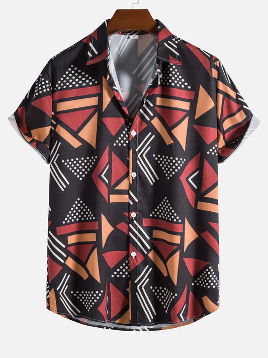 Chemise Graphique Formes Géométriques - LuxeStyle