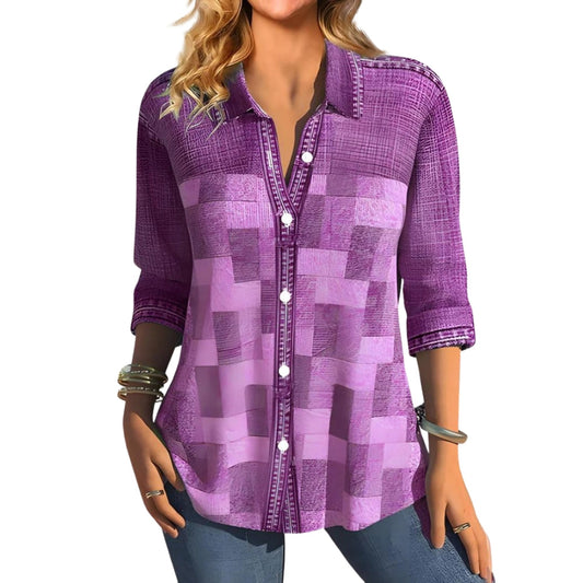 Chemise Femme Manches Longues Floral Élégante - LuxeStyle