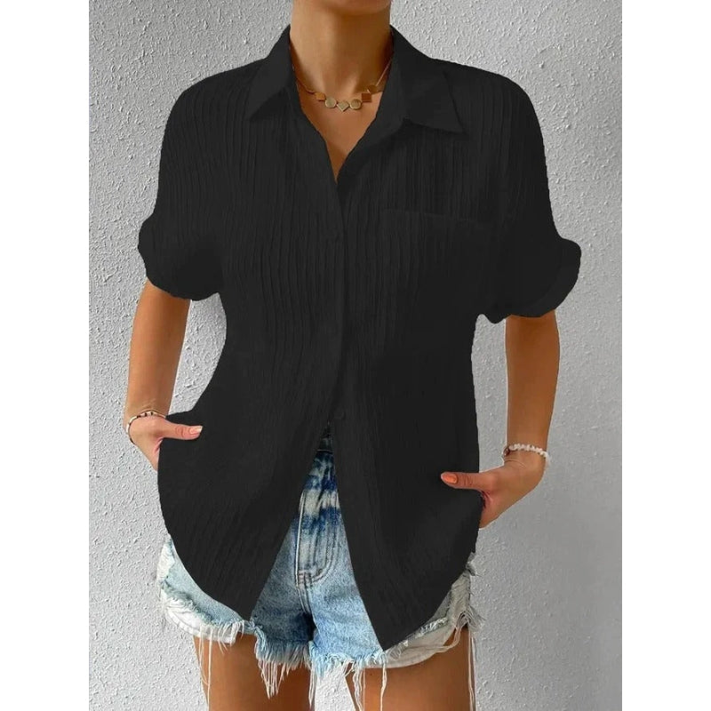 Chemise Femme Élégante Manches Courtes