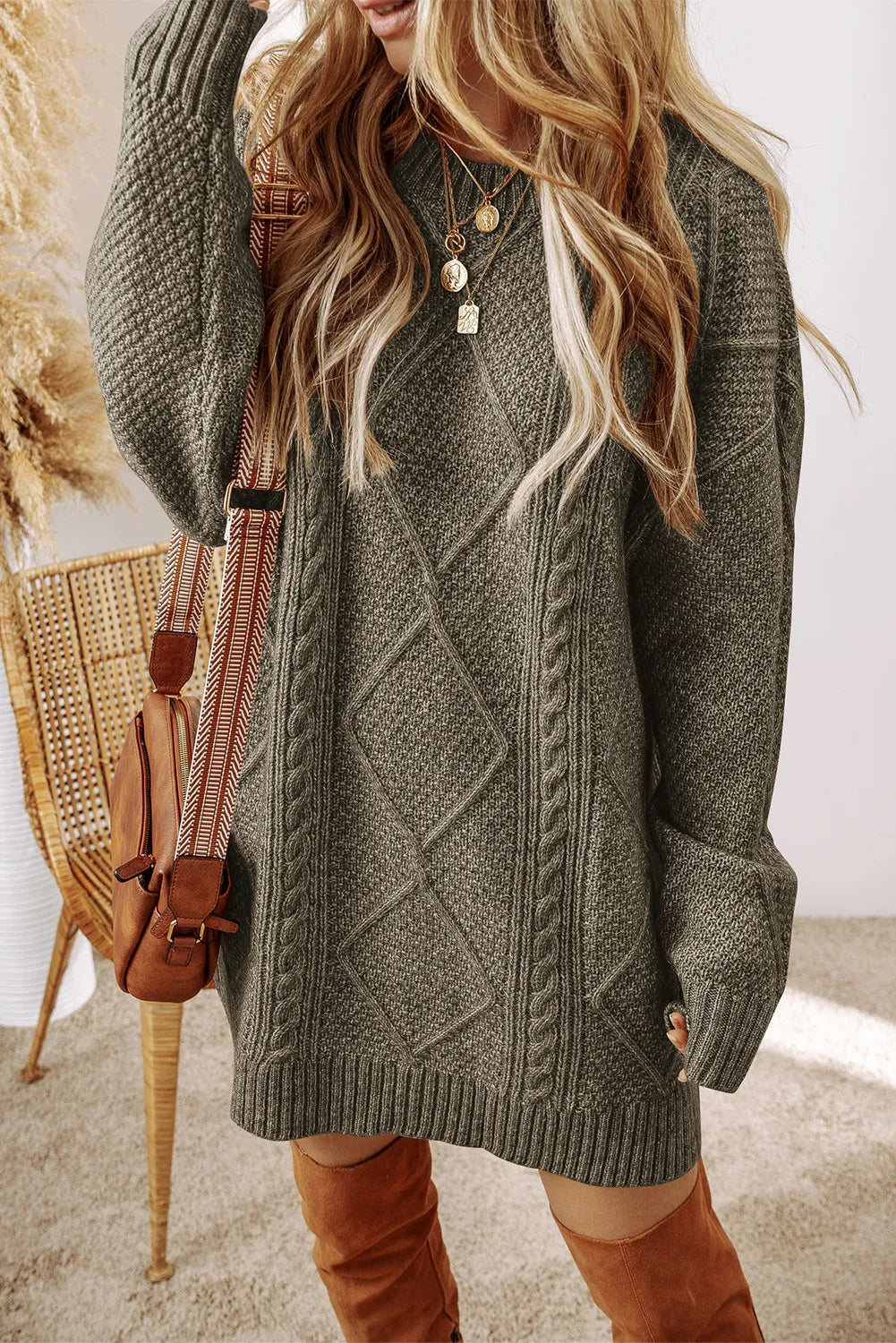 Pull Femme Élégant Losanges Hiver - LuxeStyle