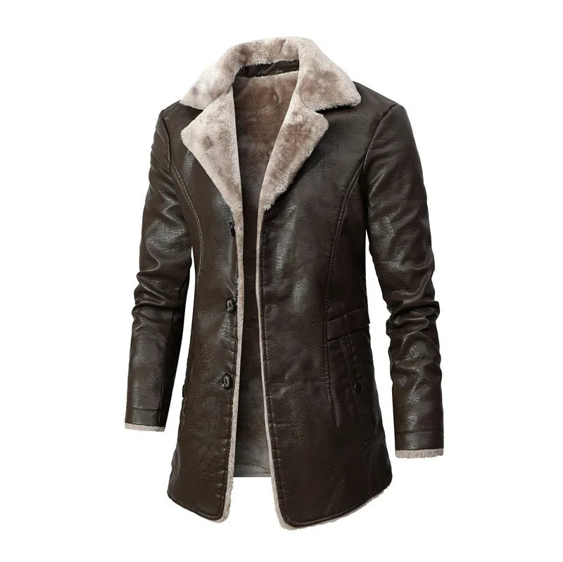 Blouson Rétro en Cuir Artificiel