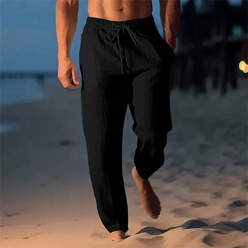 Pantalon Linéaire Blanc Homme Élastiqué