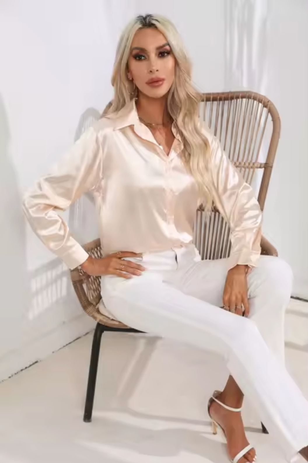 Blouse Féminine Élégante Manches Longues pour Femme