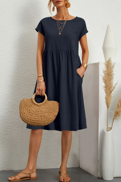 Melanique™ – Robe Décontractée Femme Élégante avec Détails Patchwork